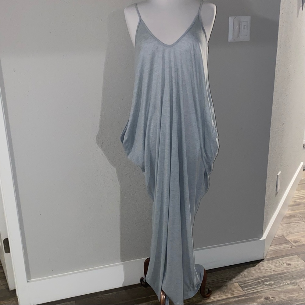 Blueish grey one size draped coverup dress